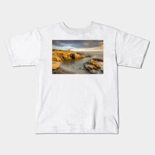 Beavertail Lighthouse at Sunset Kids T-Shirt